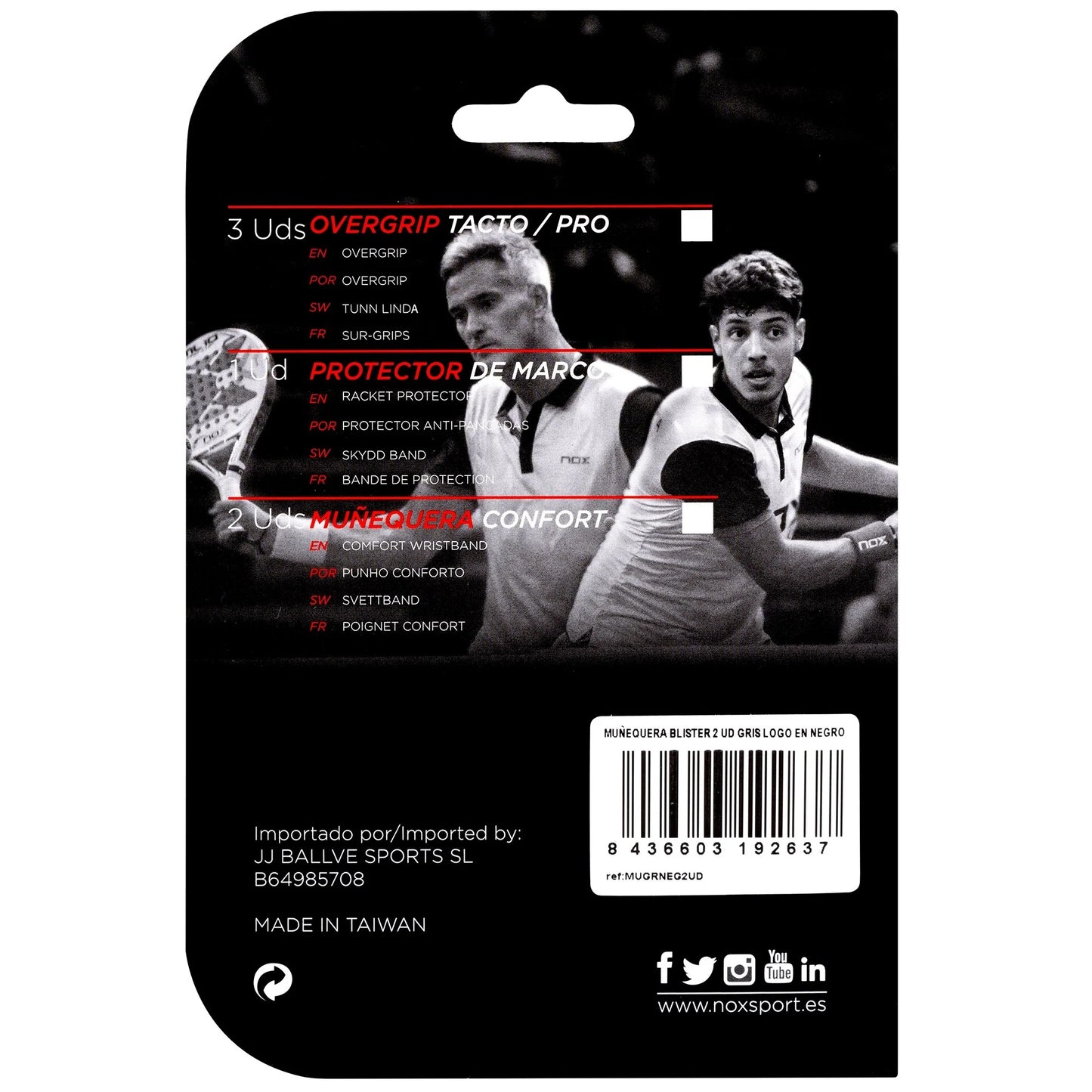 NOX Sport Wristbands Grey/Black