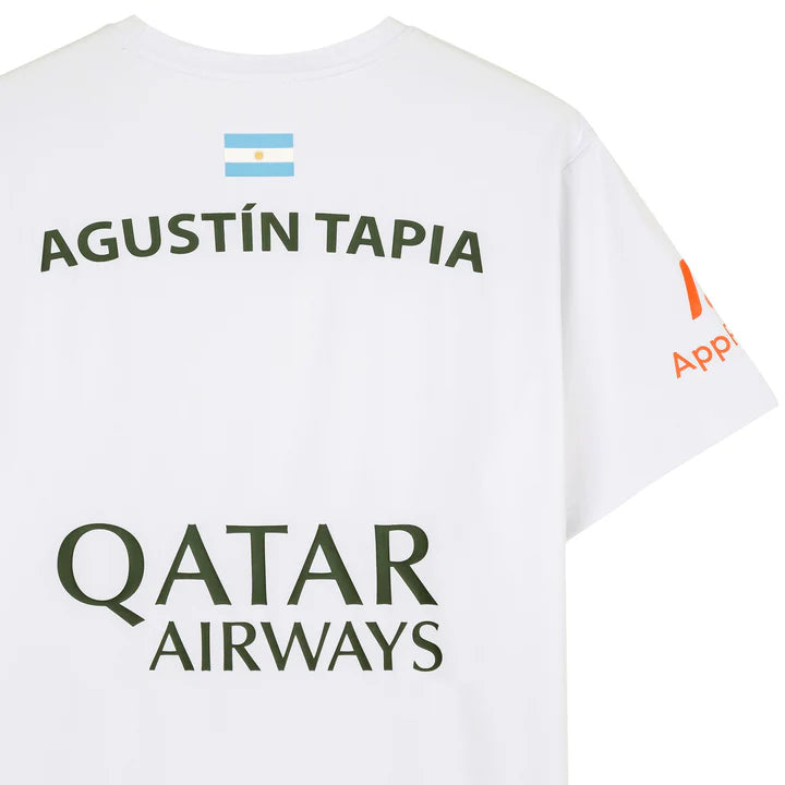 Agustín Tapia Sponsors AT10 White T-shirt