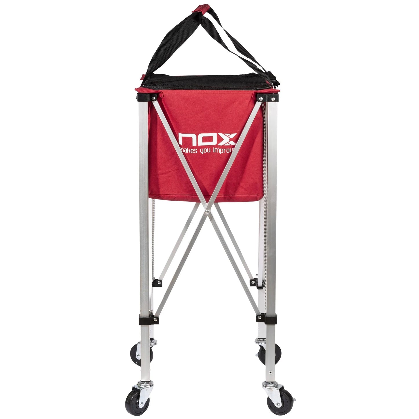 Folding basket with wheels for padel classes